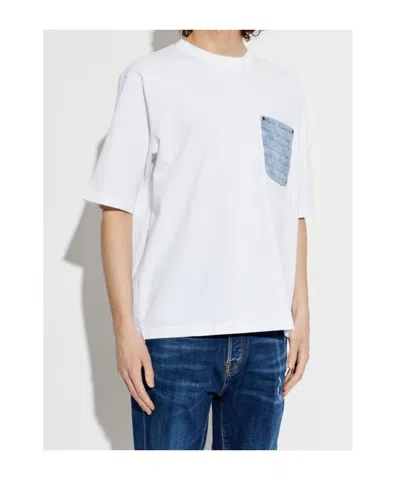 Dsquared2 Dsquared Men T-shirt With Logo Pocket In White