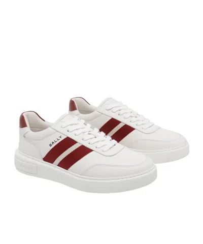 Bally Raise Sneaker In Plain Calf Leather In White