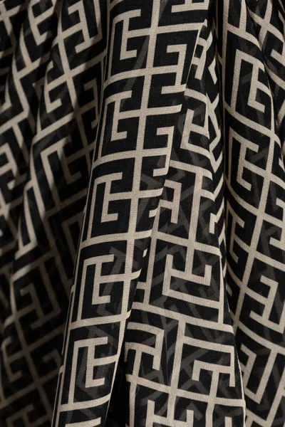 Balmain Patterned Beach Towel In Black