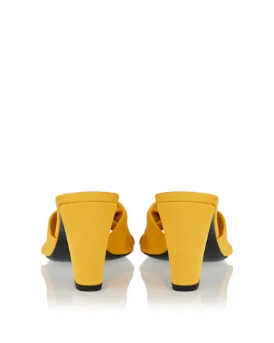 Saint Laurent Fabric Franciane Sandals Cone Heel Knotted In Yellow