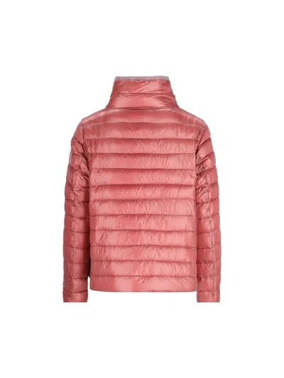 Herno High Collar Down Jacket In Pink