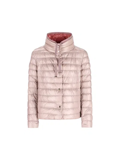 Herno High Collar Down Jacket In Pink