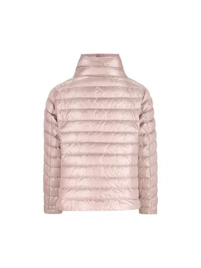 Herno High Collar Down Jacket In Pink