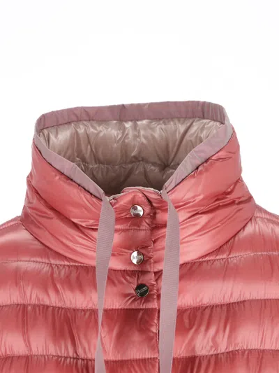 Herno High Collar Down Jacket In Pink