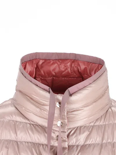 Herno High Collar Down Jacket In Pink