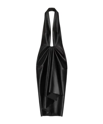 Givenchy Long Dress Draped Neck Open Back In Black