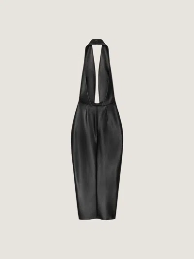 Givenchy Long Dress Draped Neck Open Back In Black