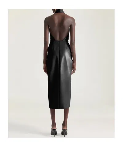 Givenchy Long Dress Draped Neck Open Back In Black