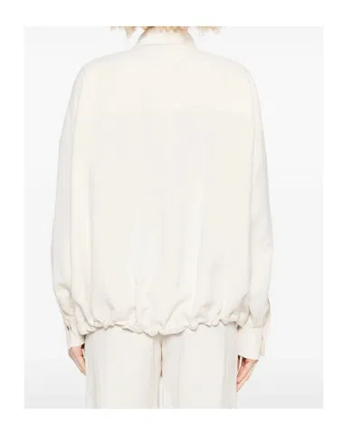 Brunello Cucinelli Flap-pocket Drawstring Shirt In White