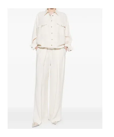 Brunello Cucinelli Flap-pocket Drawstring Shirt In White