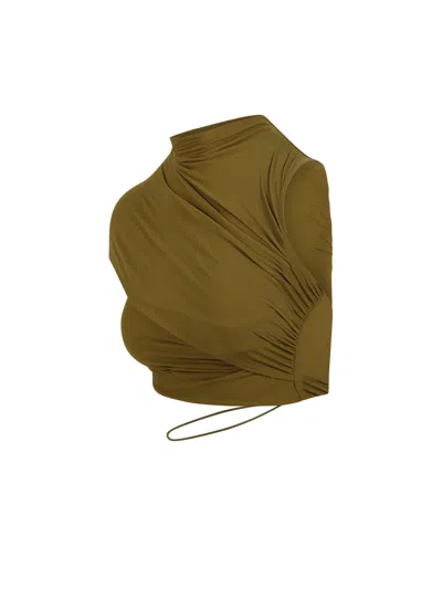 Amazuìn Aliukg Draped One-shoulder Top In Green