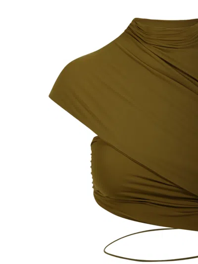 Amazuìn Aliukg Draped One-shoulder Top In Green