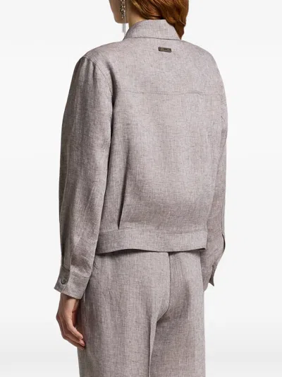 Peserico Flap-pocket Jacket In Gray