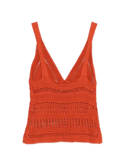 Alpha Studio Rustic Elegance Crochet Top In Green