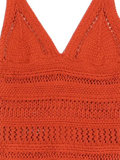 Alpha Studio Rustic Elegance Crochet Top In Green