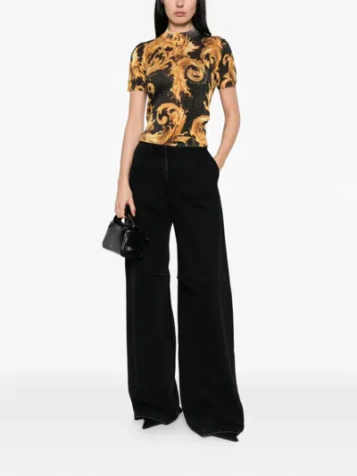 Versace Jeans Couture Baroque-print T-shirt In Multi