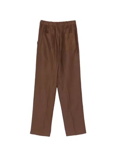 Laneus Elasticated Trousers In Brown
