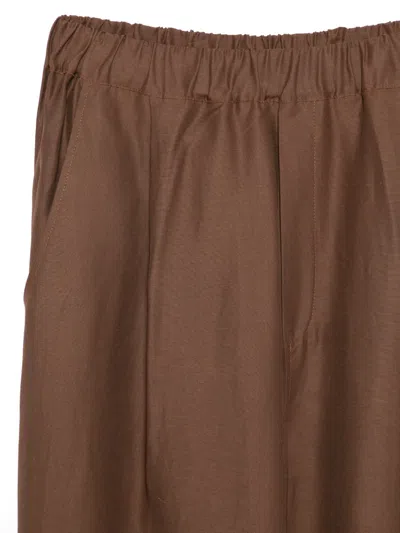 Laneus Elasticated Trousers In Brown