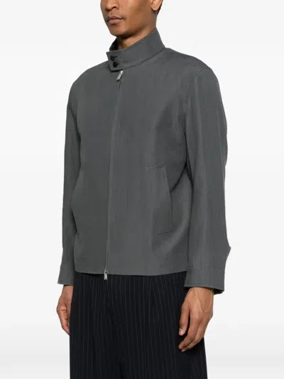 Lardini Zip Collar Jacket In Multi