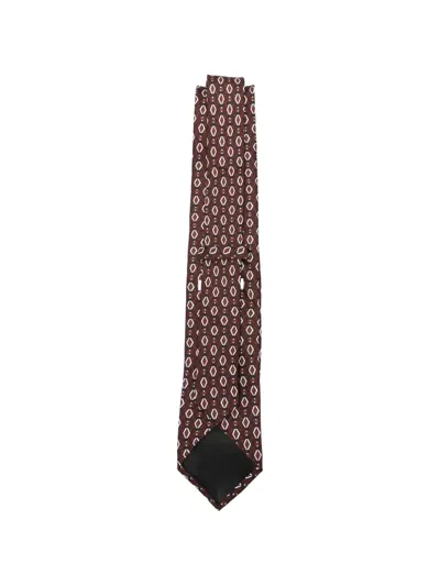 Lardini Geometric-pattern Tie In Brown