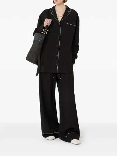 Sportmax Button-up Overshirt In Black