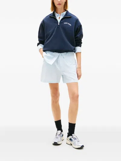 Tommy Hilfiger Striped-pattern Drawstring-fastening Shorts In Blue