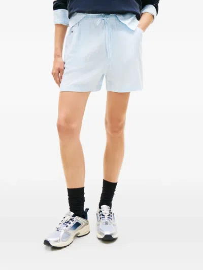 Tommy Hilfiger Striped-pattern Drawstring-fastening Shorts In Blue
