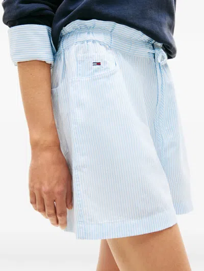 Tommy Hilfiger Striped-pattern Drawstring-fastening Shorts In Blue