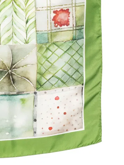 D'aniello Patterned Silk Scarf In Green