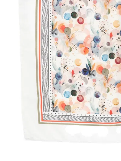 D'aniello Abstract-pattern Silk Scarf In White