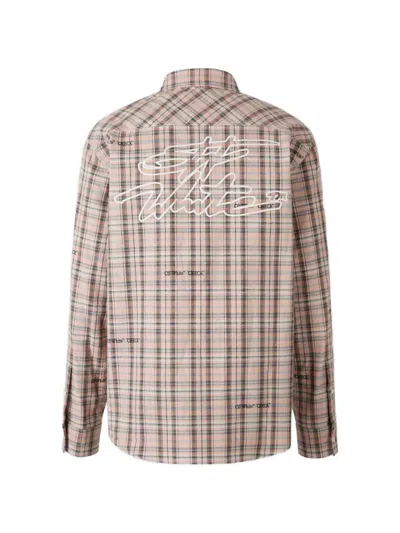 Off-white Pink Flannel Regular Shirt In Multi