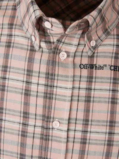 Off-white Pink Flannel Regular Shirt In Multi