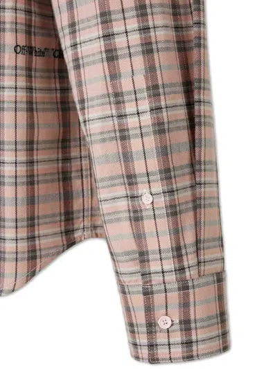 Off-white Pink Flannel Regular Shirt In Multi