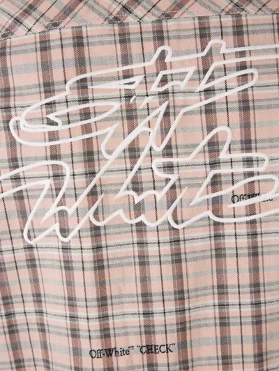 Off-white Pink Flannel Regular Shirt In Multi