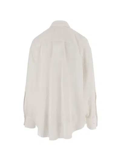 Sa Su Phi Tie-neck Buttoned Shirt In White