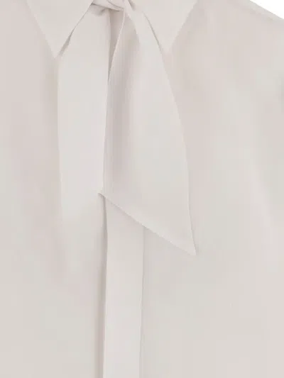 Sa Su Phi Tie-neck Buttoned Shirt In White