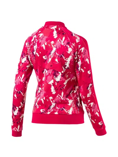 Puma Printed Track Jacket In Red