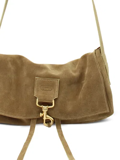 Radica Studio Buttery Suede Bag With Adjustable Drawstring In Brown