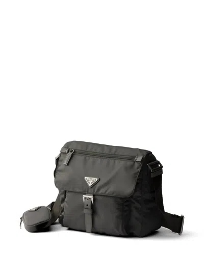 Prada Re-nylon Shoulder Bag In Black