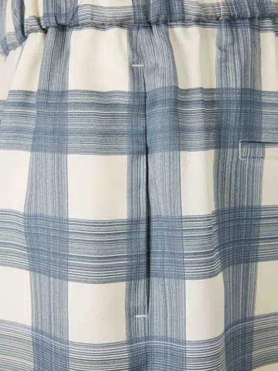 Jil Sander Check-pattern Shorts In Blue