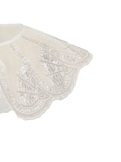 Tulleen Sequin Lace Stole In Pattern
