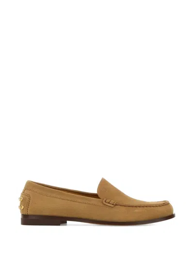Tod's Beige Loafers With Embossed Logo And Stud Details On The Back In Leather Woman In Brown