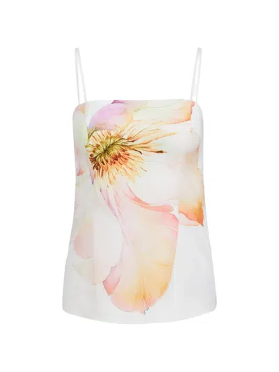 Toccin Claudelle Floral Square Neck Camisole In Neutral