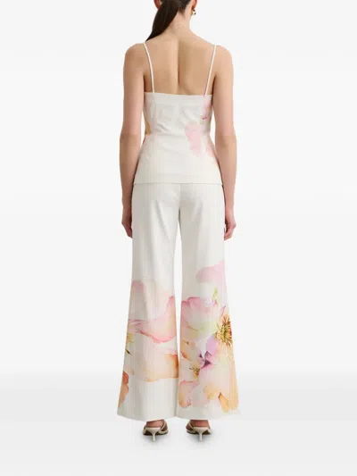 Toccin Claudelle Floral Square Neck Camisole In Neutral