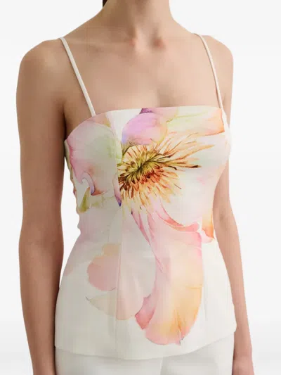 Toccin Claudelle Floral Square Neck Camisole In Neutral