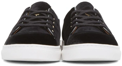 Shop Charlotte Olympia Black Velvet Purrrfect Sneakers In 001 Black