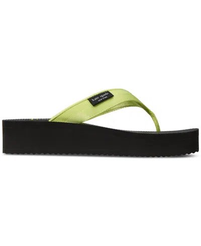 Kate Spade New York Sam Icon Platform Wedge Flip Flop In Green