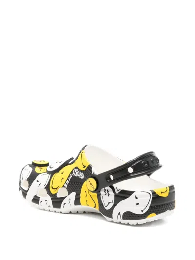 Crocs Smiley Classic K Patterned Slippers In Black