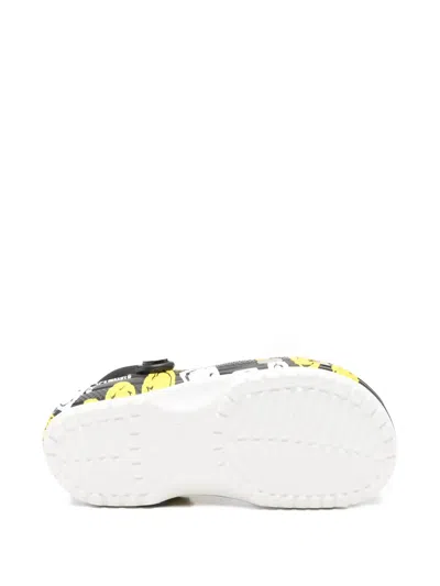 Crocs Smiley Classic K Patterned Slippers In Black