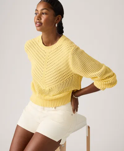 Levi's Gaelle Crochet Pullover In Yellow
